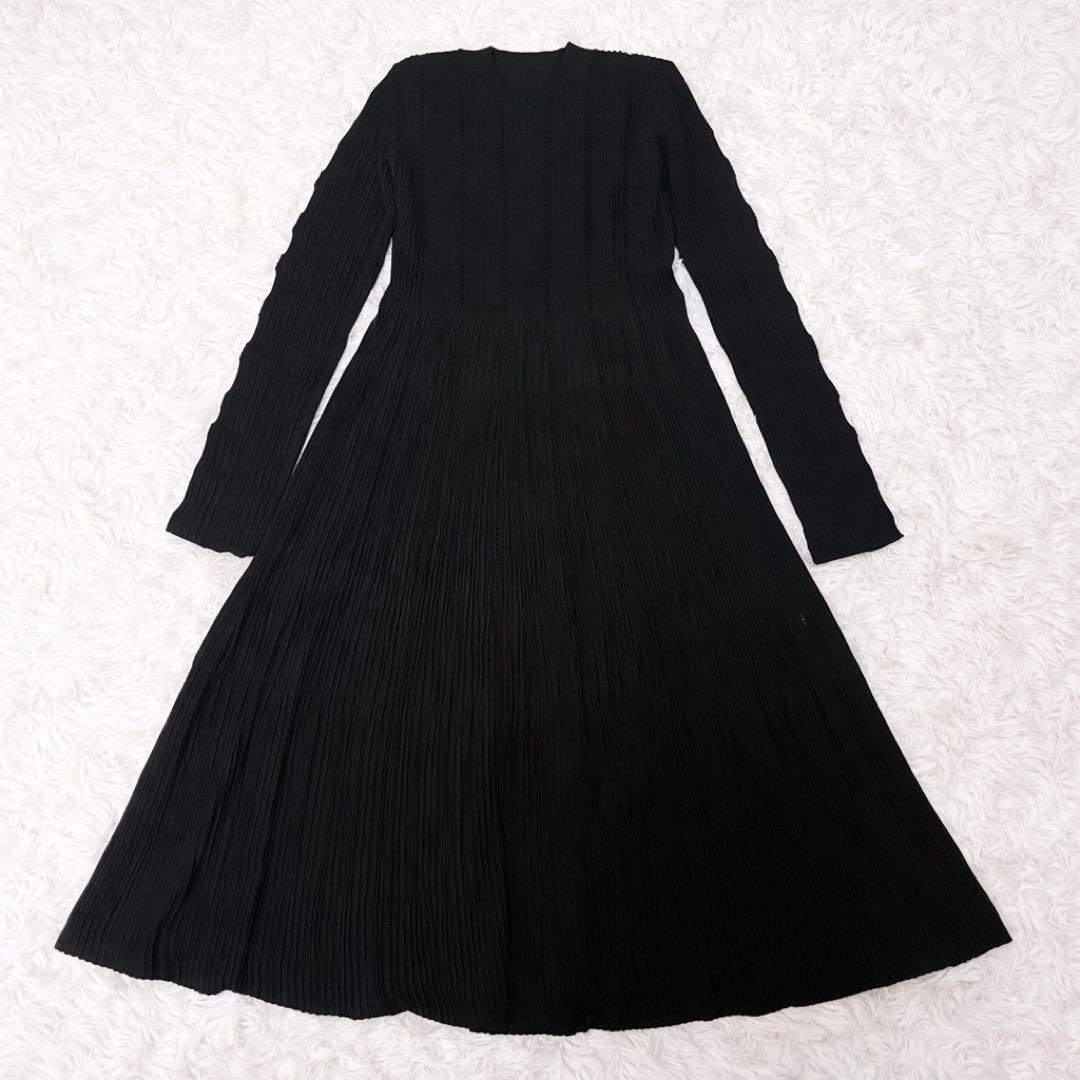 【CELFORD】美品 ニット ワンピース ブラック フレア Aライン 36
