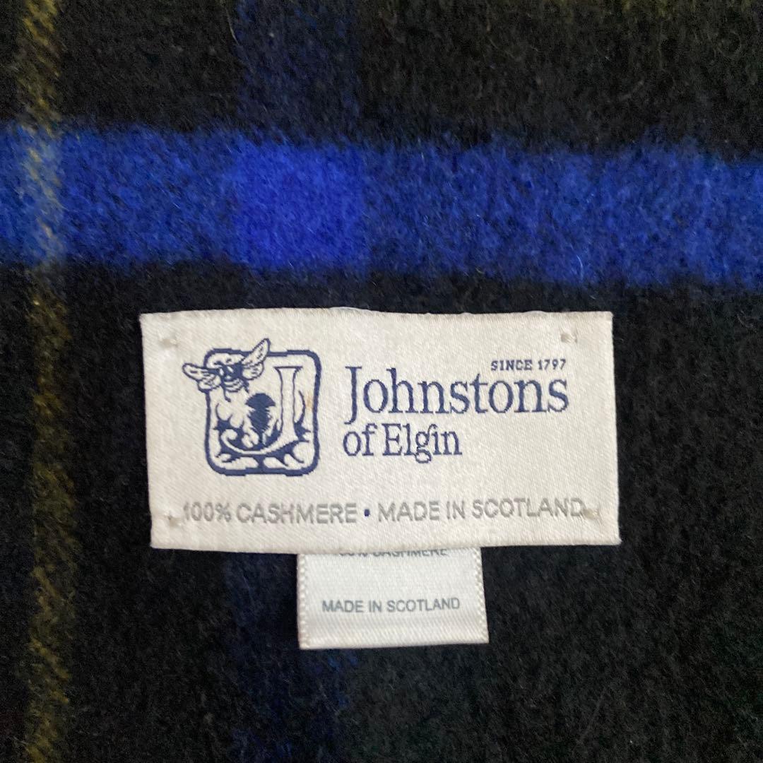 Johnstons of Elgin タータンチェックストール　カシミヤ100%