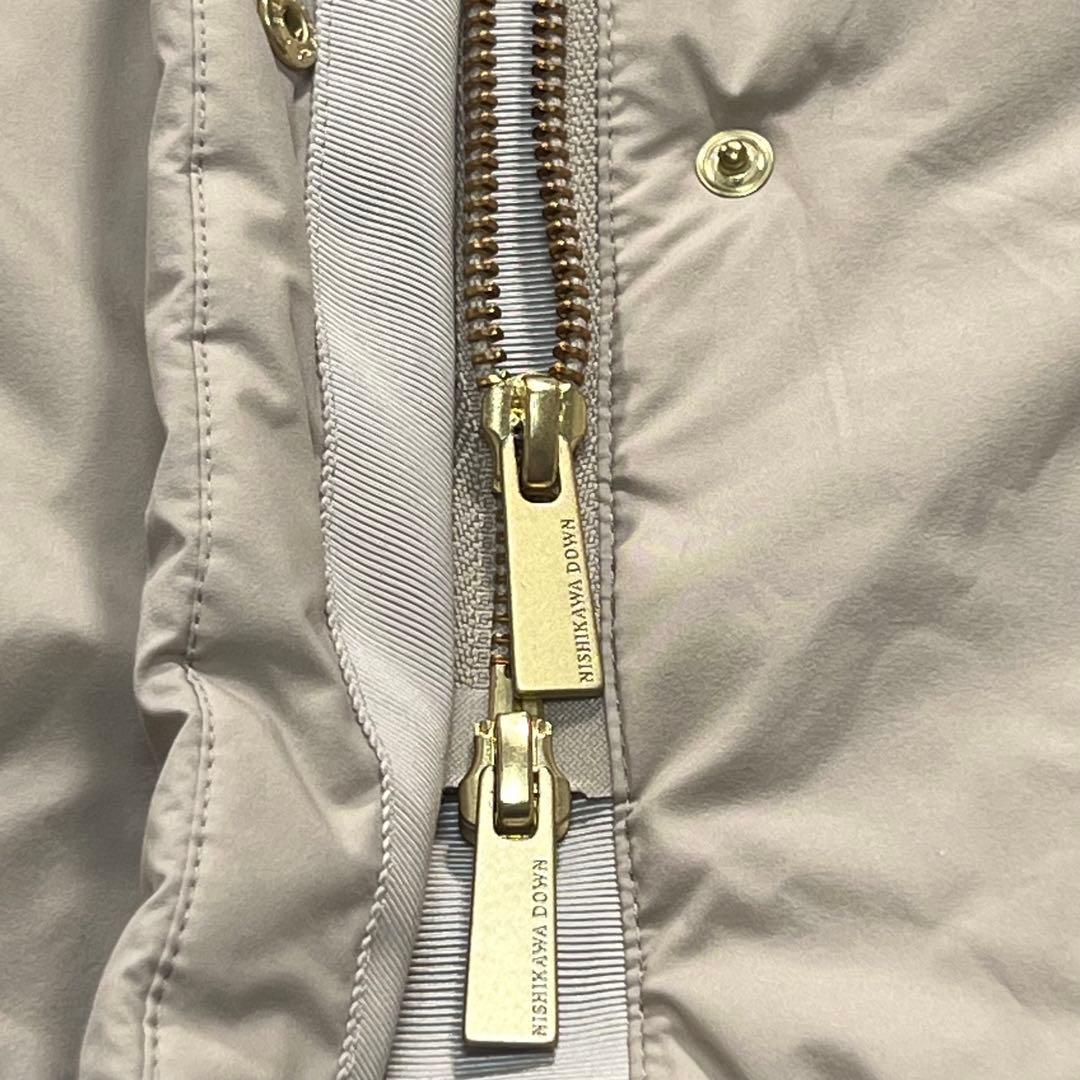 ナノユニバース×西川ダウン　スタンドポンチョ　ライトベージュ　F