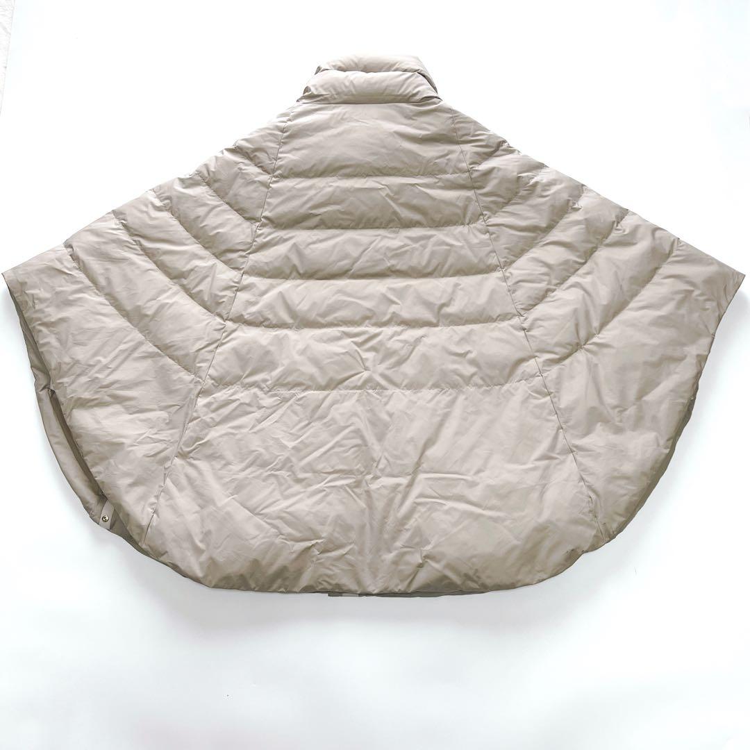 ナノユニバース×西川ダウン　スタンドポンチョ　ライトベージュ　F