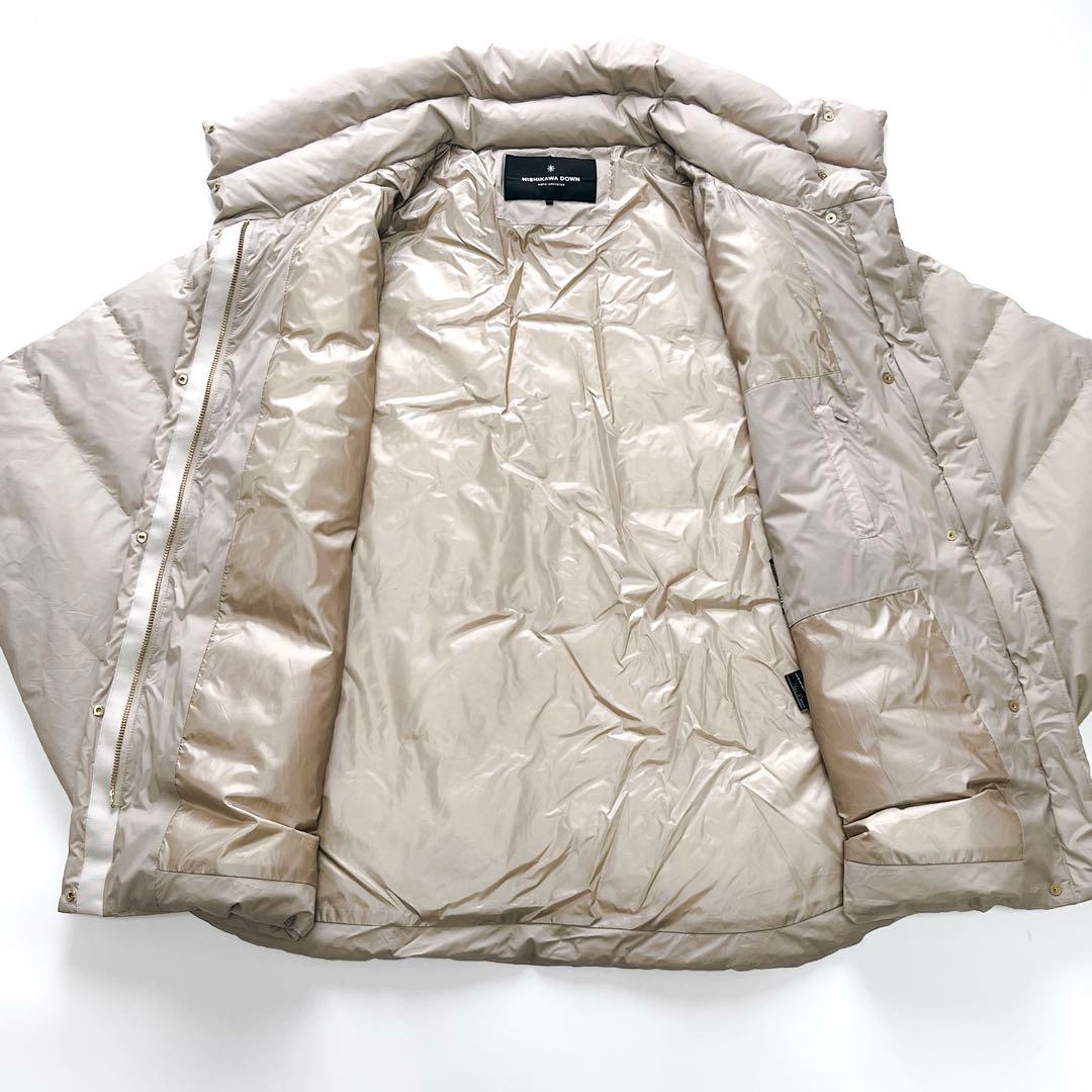 ナノユニバース×西川ダウン　スタンドポンチョ　ライトベージュ　F