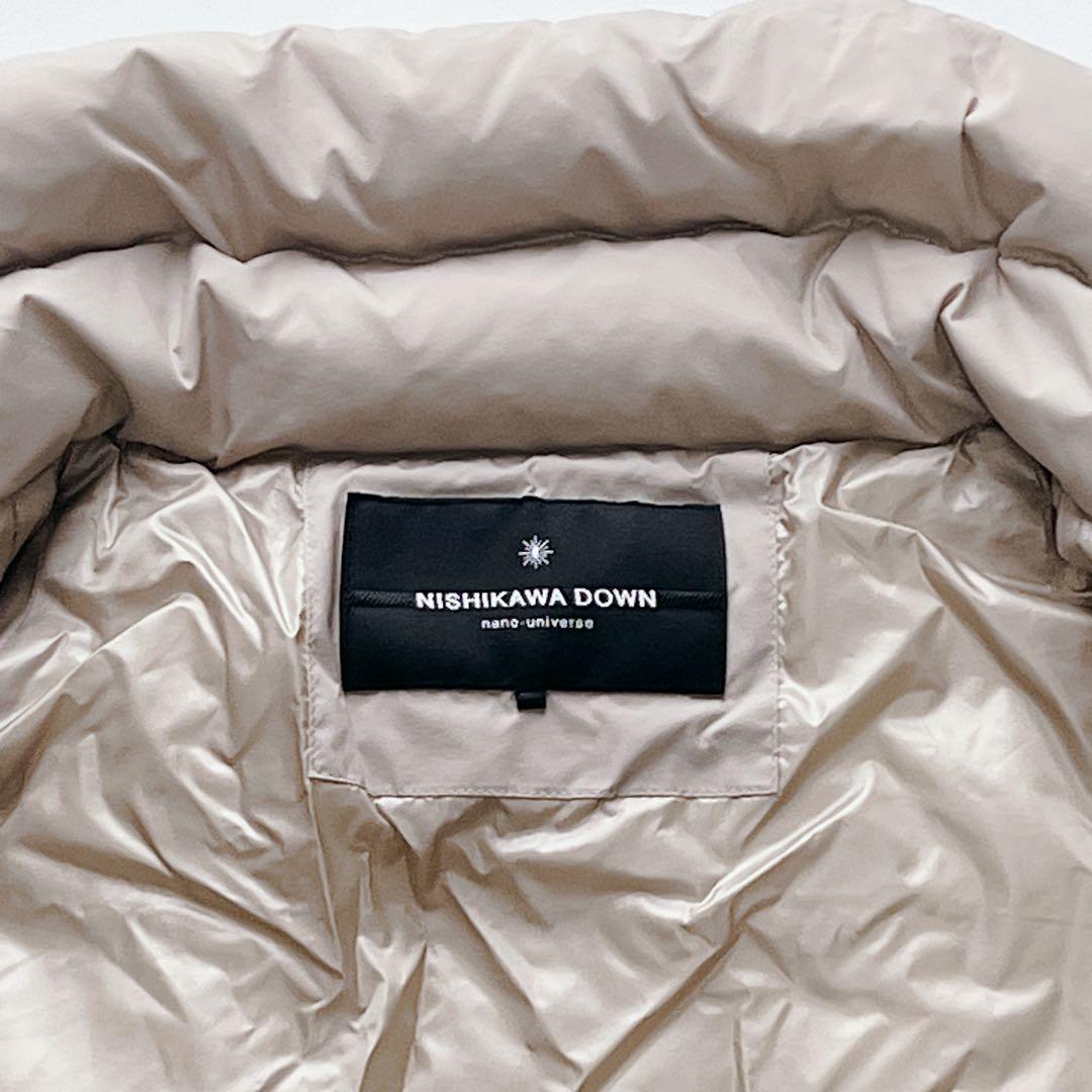 ナノユニバース×西川ダウン　スタンドポンチョ　ライトベージュ　F
