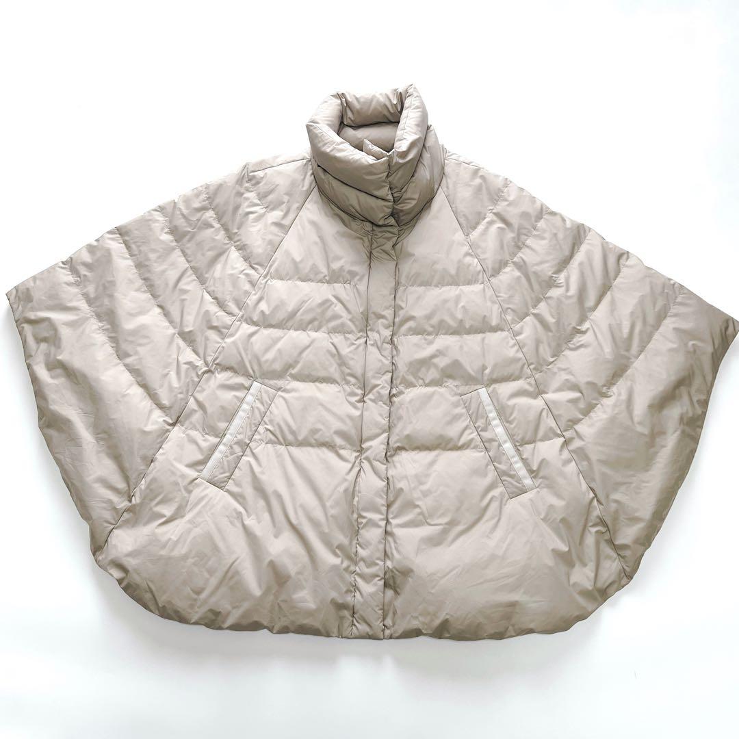 ナノユニバース×西川ダウン　スタンドポンチョ　ライトベージュ　F