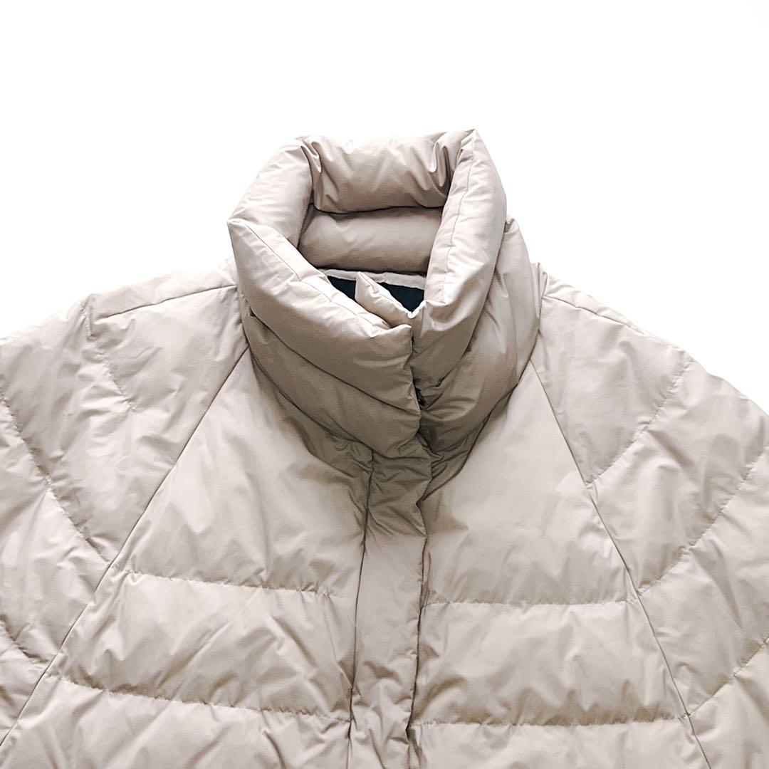 ナノユニバース×西川ダウン　スタンドポンチョ　ライトベージュ　F