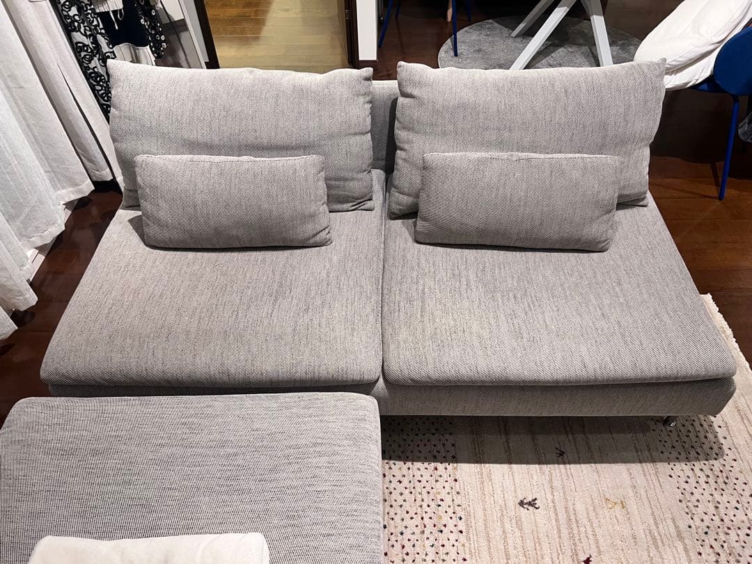 【cocon】 IKEAソーデルハムン＊3人掛け(オットマン付き)
