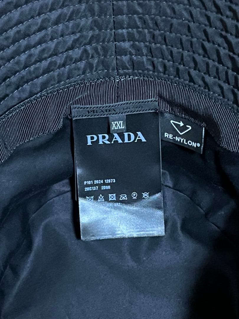 PRADA バケットハット　XXL ナイロン　ブラック