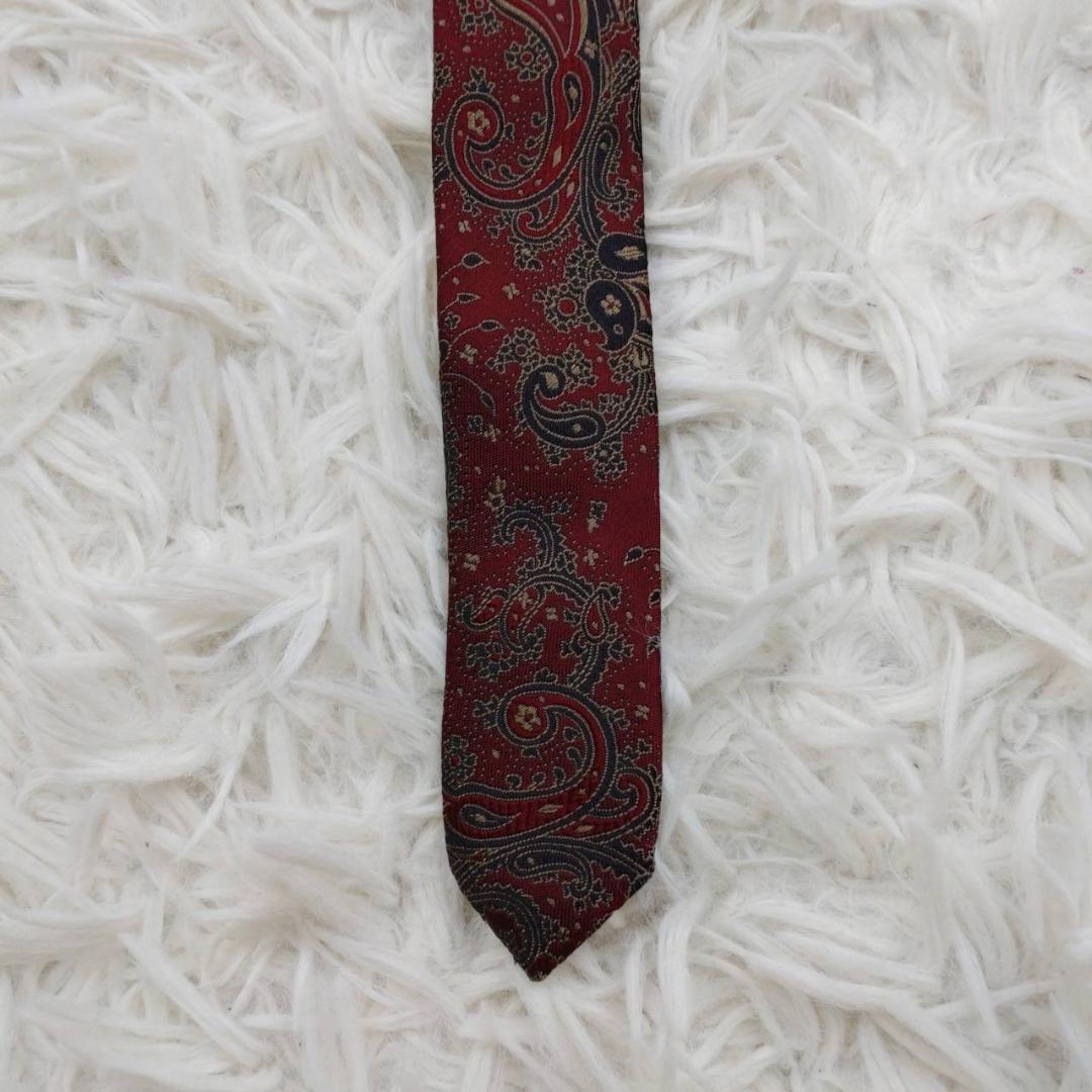 バーバリー 高級シルクネクタイ ペイズリー柄 チョコレート