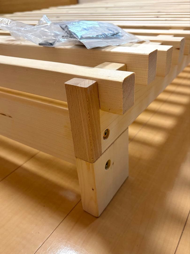 喜之木 シングル スノコ ベッド 木製 組み立て金具付き