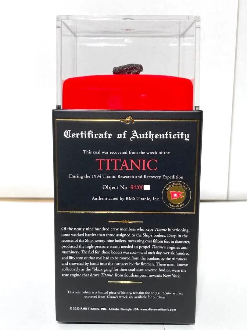 【超希少】タイタニック号の石炭｜RMS Titanic社公式販売アイテム