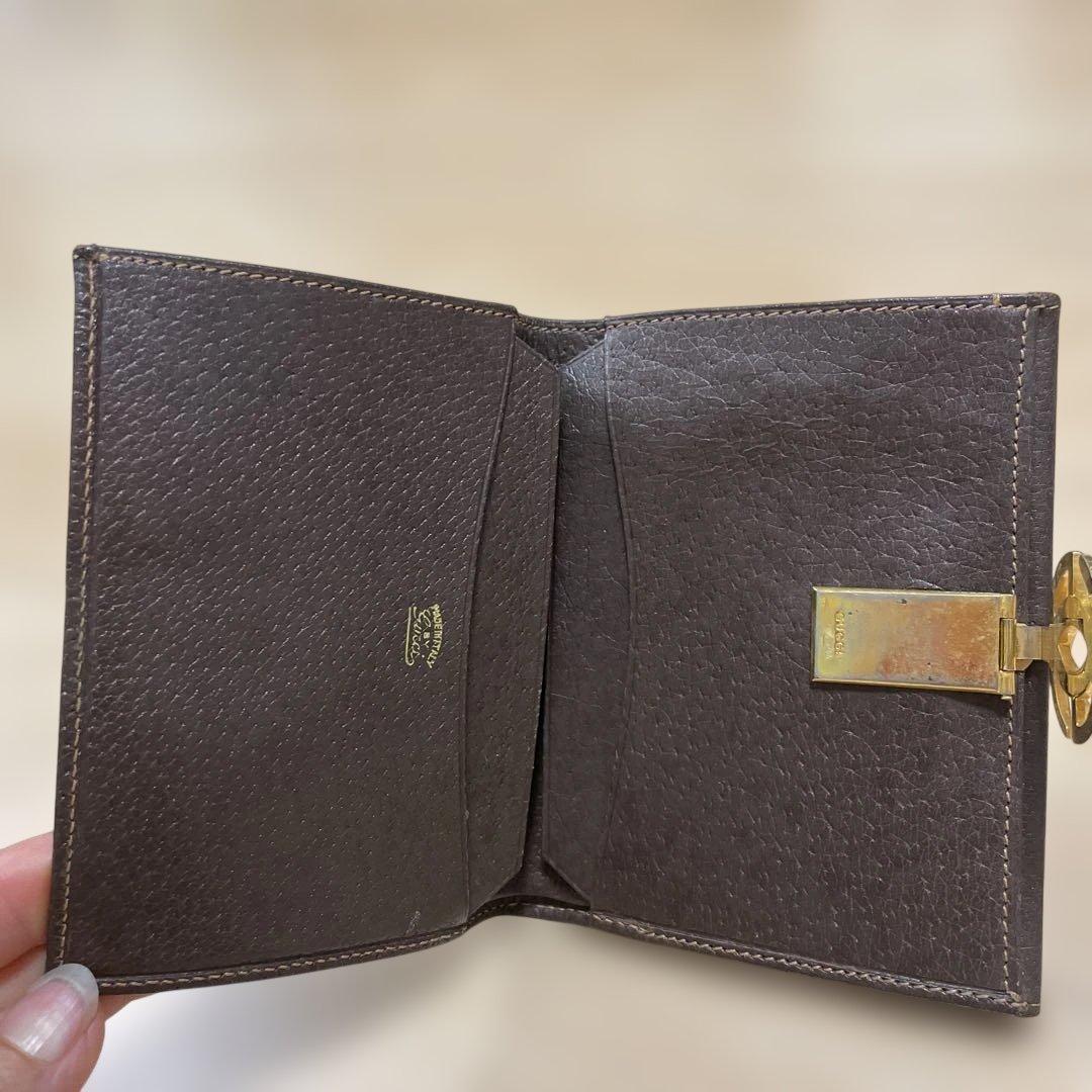 希少 グッチ GUCCI 財布 二つ折 ブラウン
