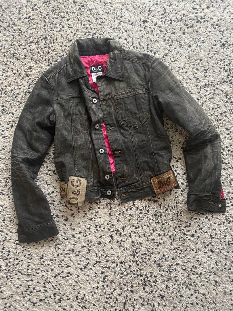 D&G ダークグレー ショートデニムジャケット