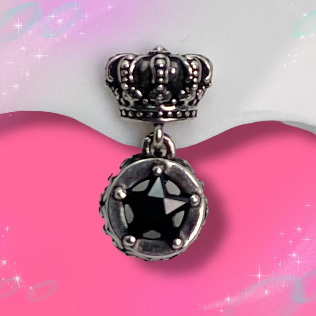 《美品》 ジャスティンデイビス　ピアス片耳　クラウン　SV925　ポストK18