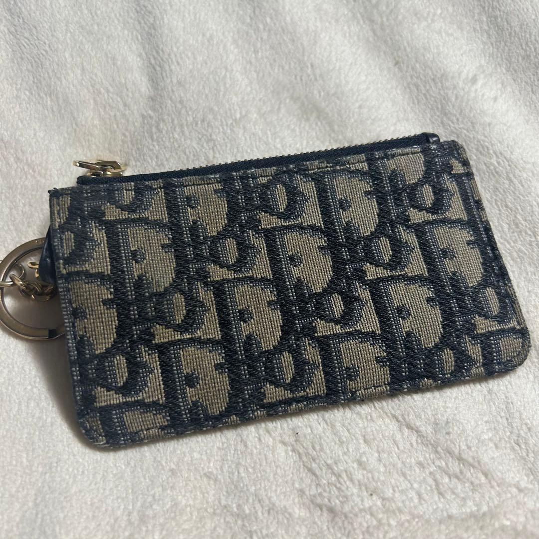 Christian Dior キーケース ベージュ/ネイビー