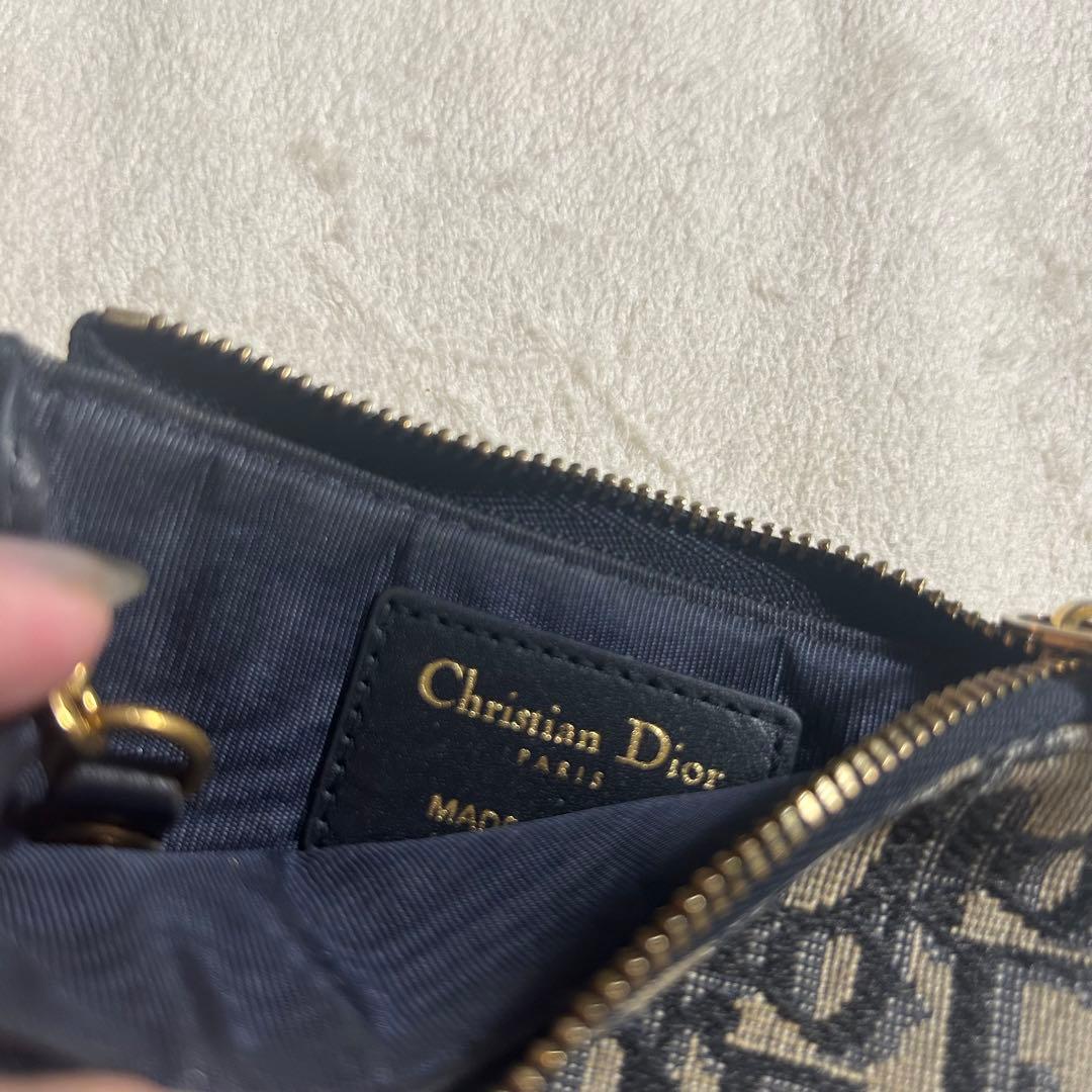 Christian Dior キーケース ベージュ/ネイビー