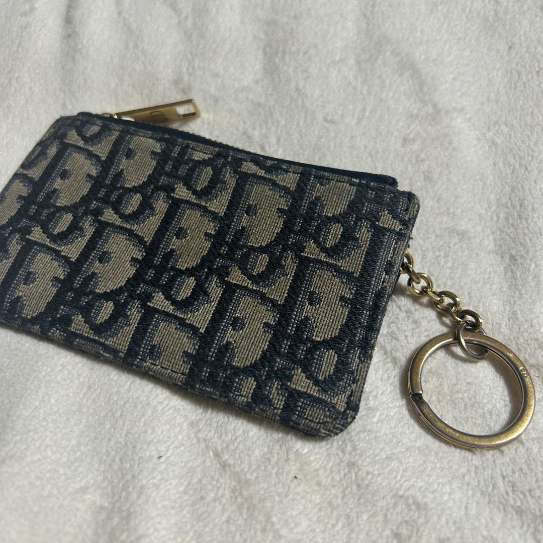 Christian Dior キーケース ベージュ/ネイビー