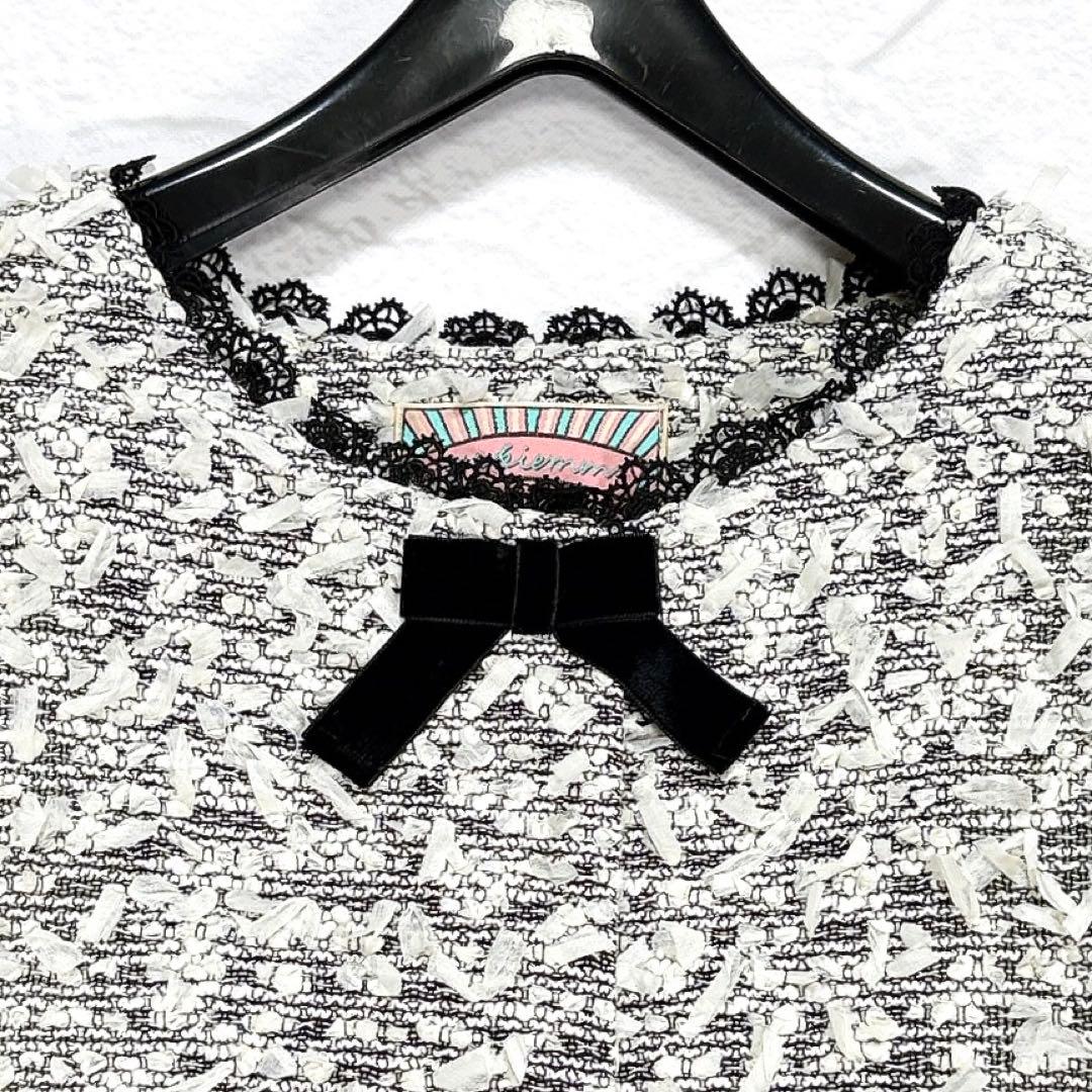 ✨極美品✨大きいサイズ　ユキエモン　リップジャケット　3L　ツイード　ノーカラー