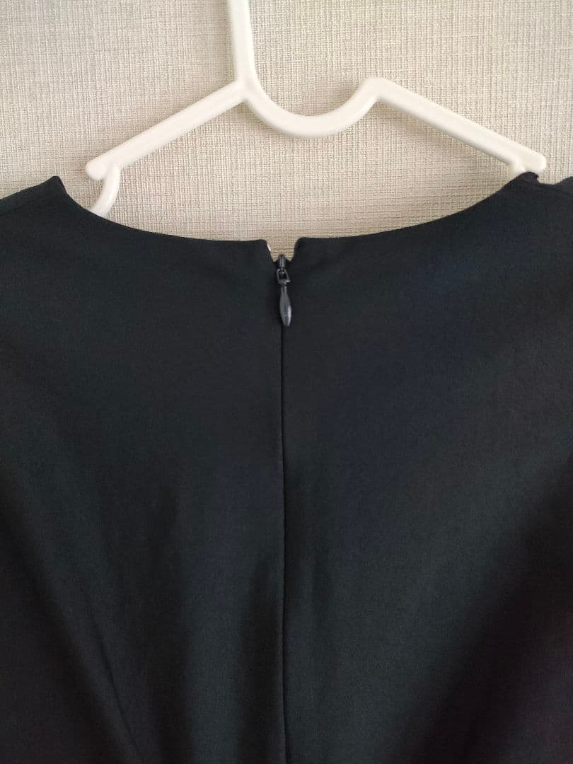 美品　コラム　estnation VネックIラインワンピース ネイビー