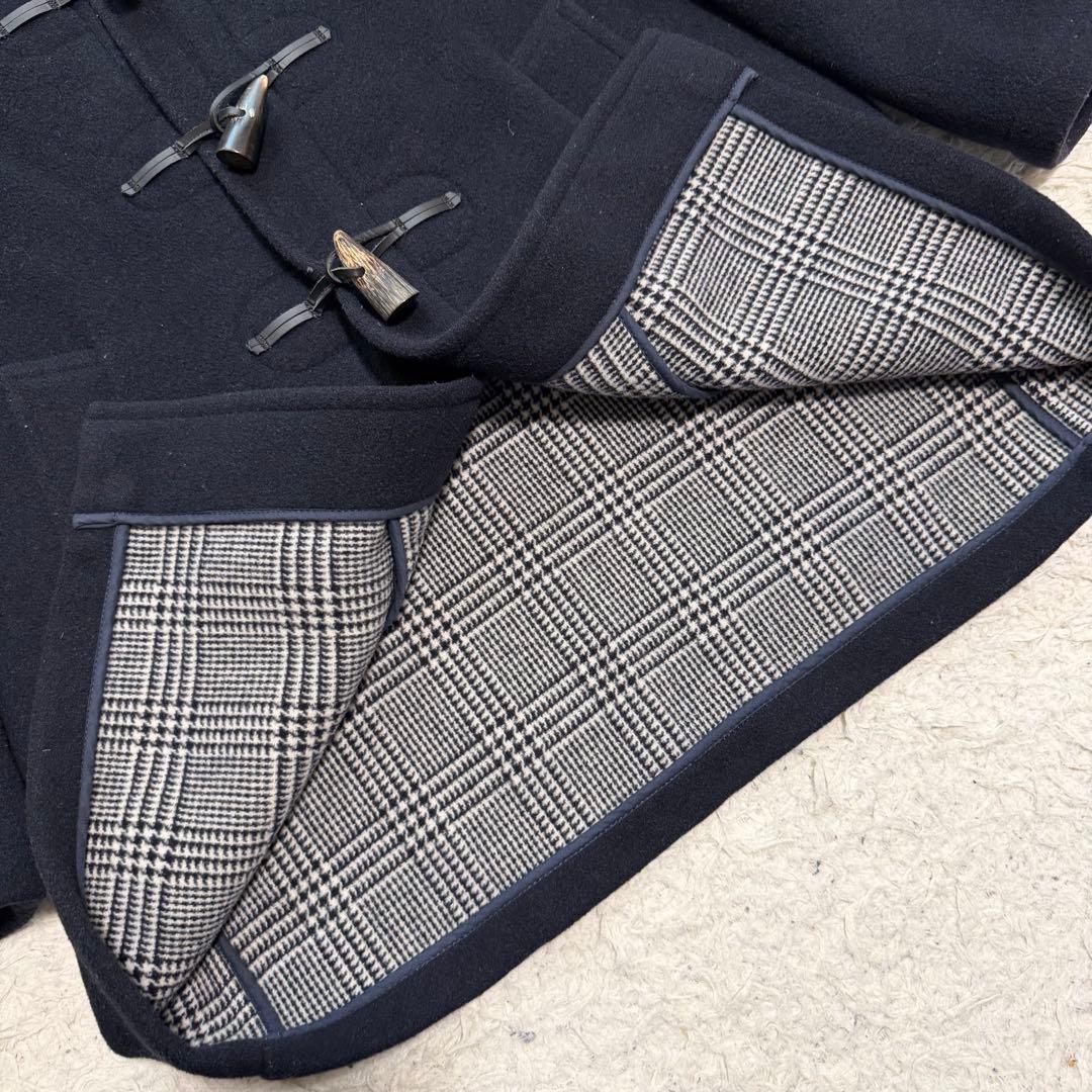 美品XLサイズ相当　ロンドントラディション　ダッフルコート　チェック裏地　紺