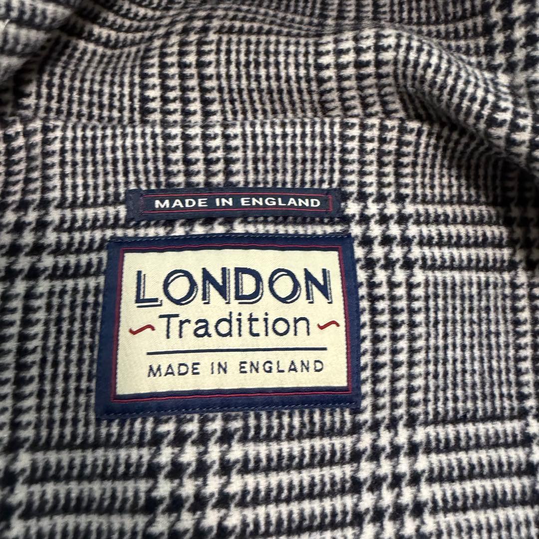 美品XLサイズ相当　ロンドントラディション　ダッフルコート　チェック裏地　紺