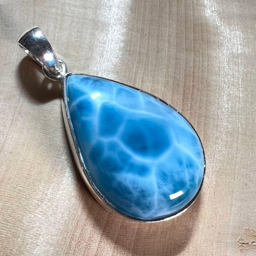 高品質　ラリマー　ペンダント　ネックレス　silver925 3-7