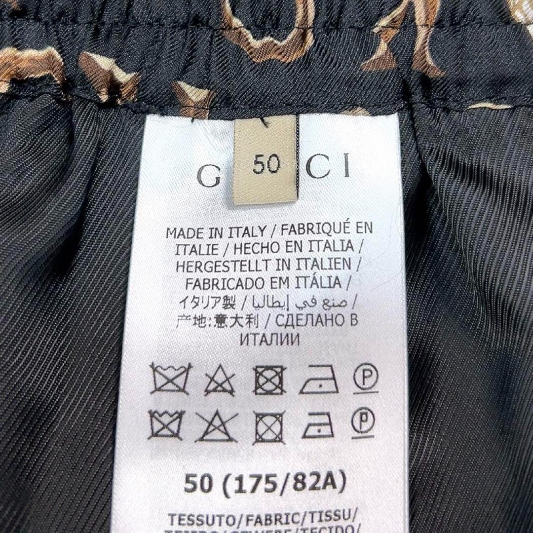 未使用 21SS グッチ ケンスコット シルク ショートパンツ 50 ブラック