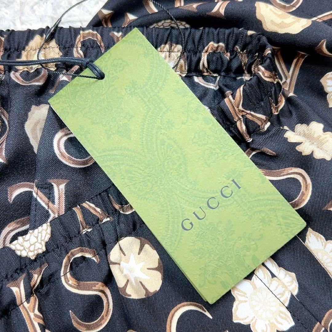 未使用 21SS グッチ ケンスコット シルク ショートパンツ 50 ブラック