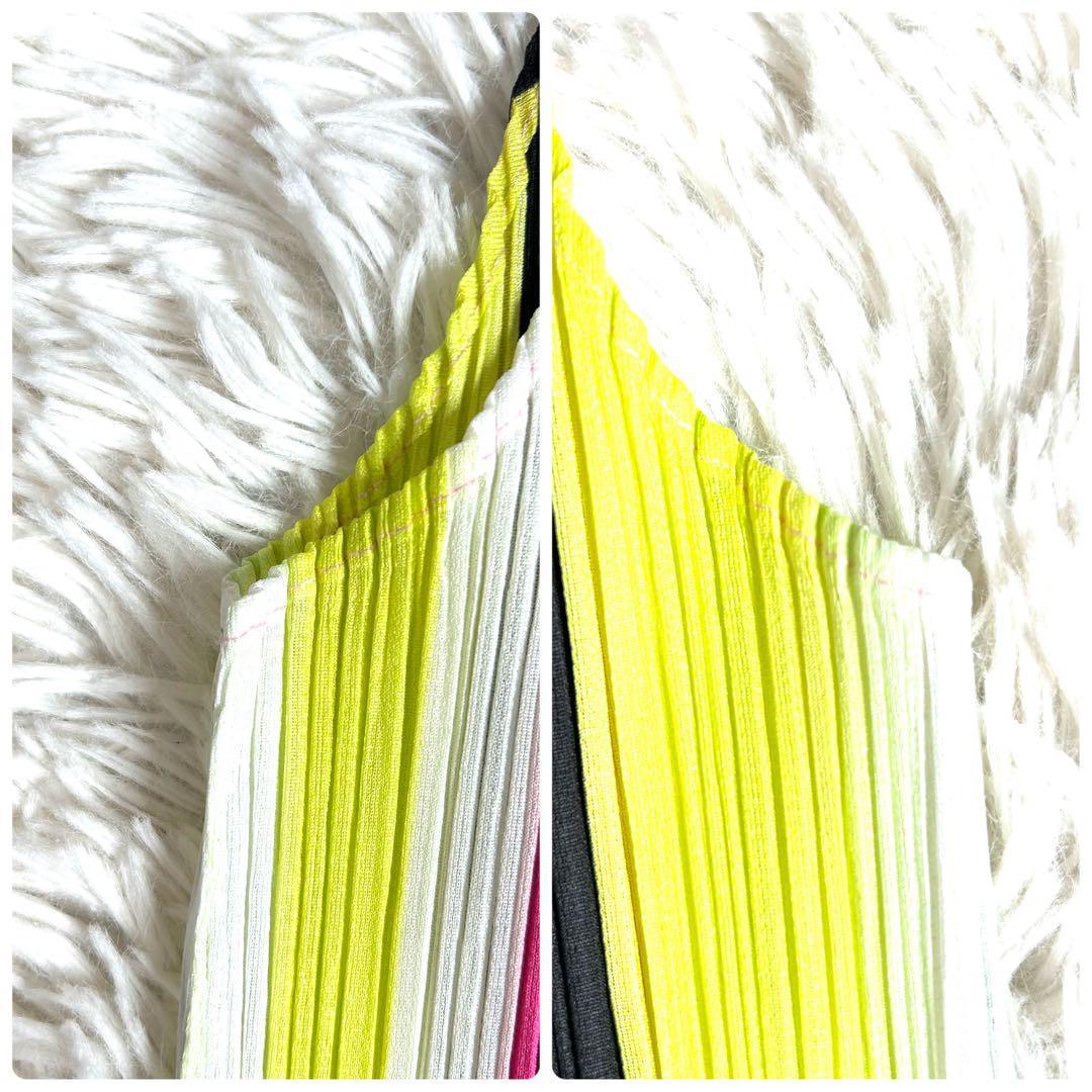 【美品】プリーツプリーズ Aライン ストライプ マキシ丈 ワンピース 5