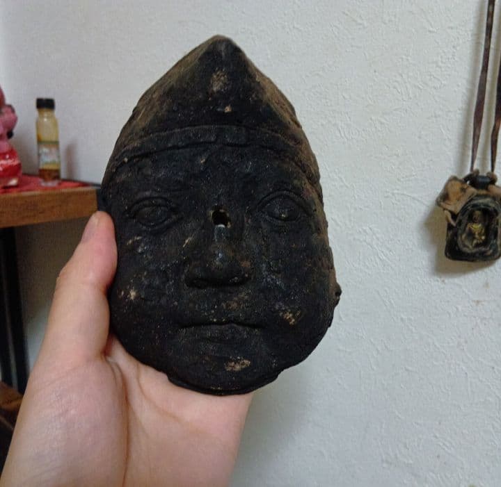 竈神 カマド神 カマド面 釜神 江戸期 呪物 民間信仰 恵比寿 土面 火伏せの神