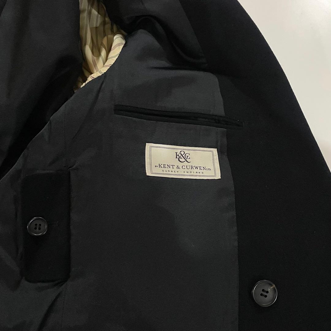 【希少性⭐︎英国紳士】ケント＆カーウェン　ダブルチェスターコート　ウール　濃紺　Ｌ