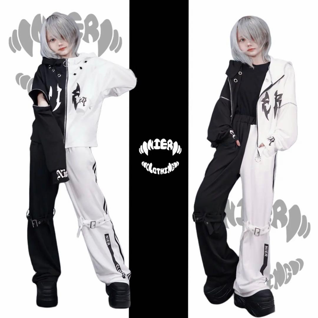 NieR BLACK×WHITE CROSS DIMENSION PANTS