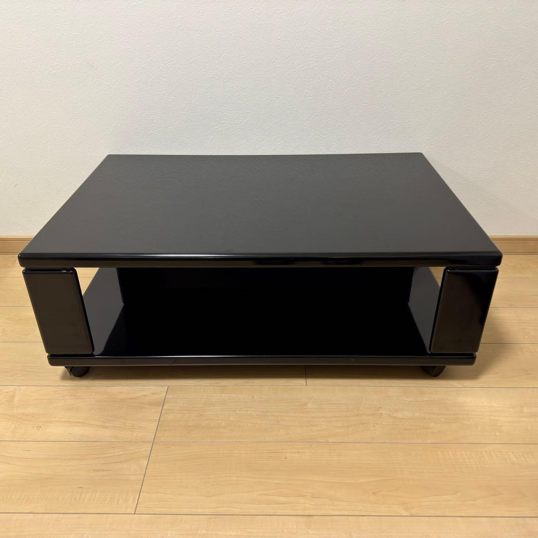 【希少・極美品✨】karimoku カリモク ローテーブル 2段 鏡面 黒