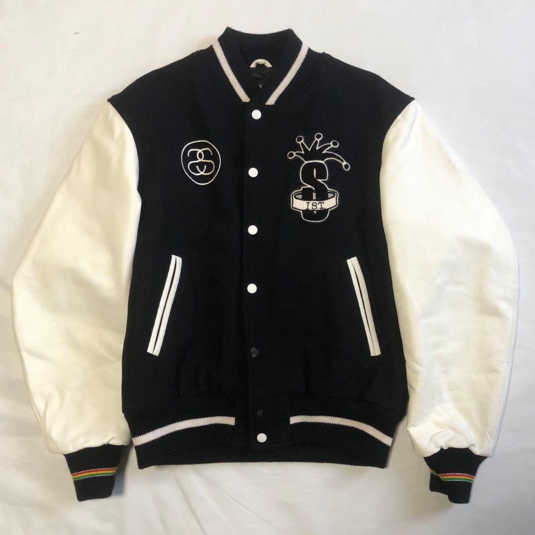 00s OLD STUSSY TRIBE レザー スタジャン ロゴ ラスタ