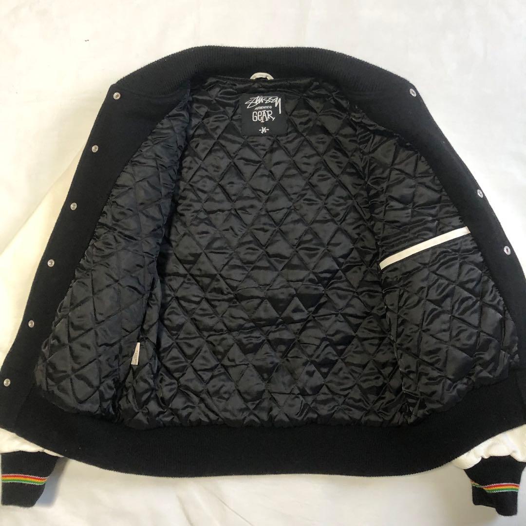 00s OLD STUSSY TRIBE レザー スタジャン ロゴ ラスタ