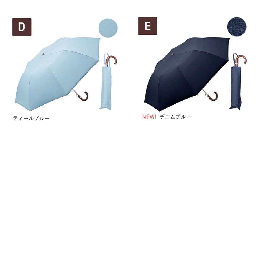 新品　東レCOKAGE+ 木手元ジャンプ折 日傘 折りたたみ傘 デニムブルー