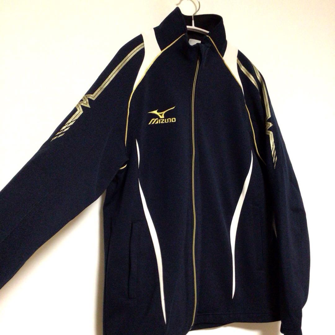 MIZUNO セットアップジャージ 上下セット 紺白金 S メンズ 美品