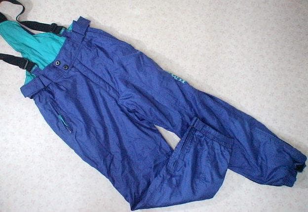 16048　メンズ　スキーウエア　サロペット　青　サイズLL