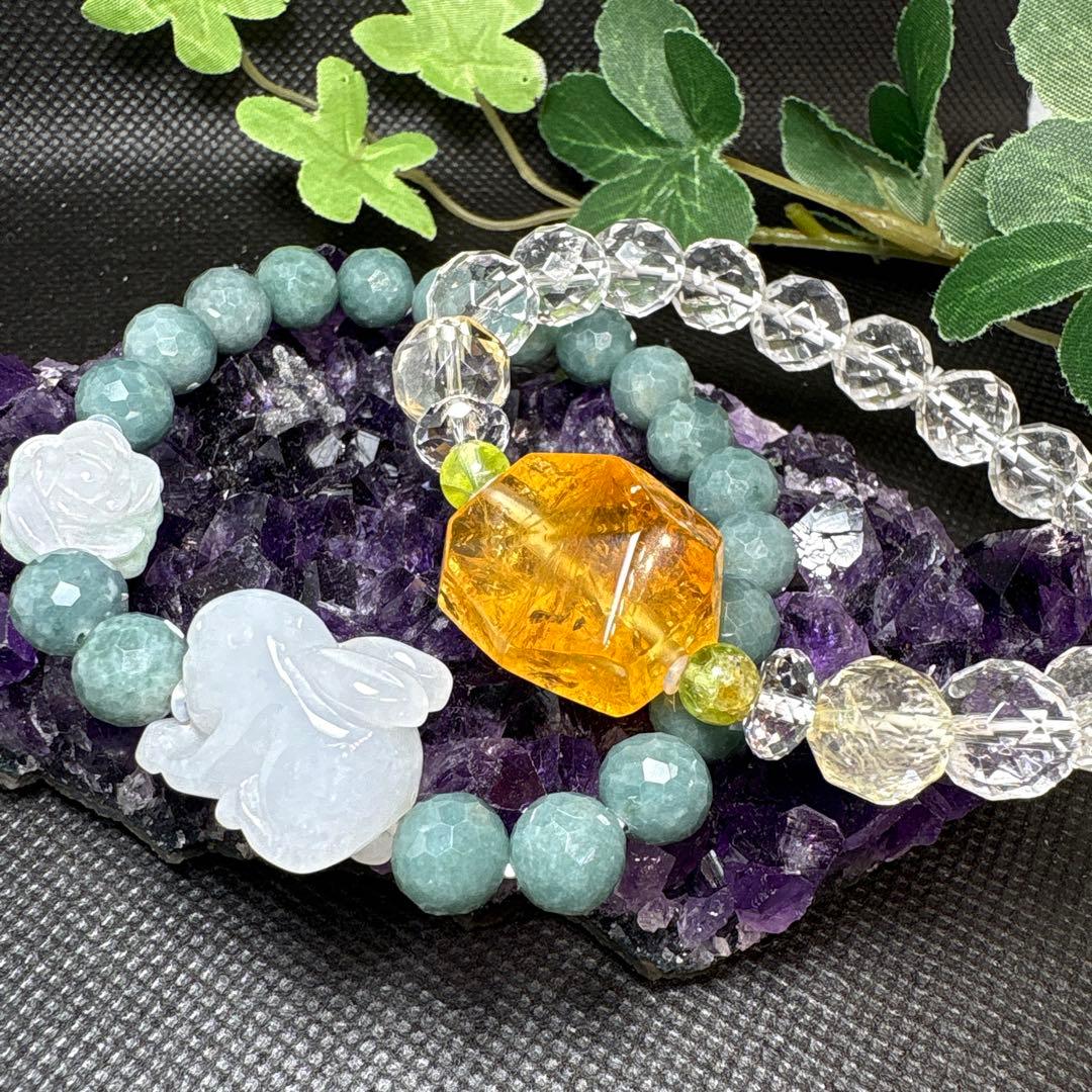 ＊野村早代様お取置き10/20＊ハニーシトリン　虹　レモンシトリン　ペリドット