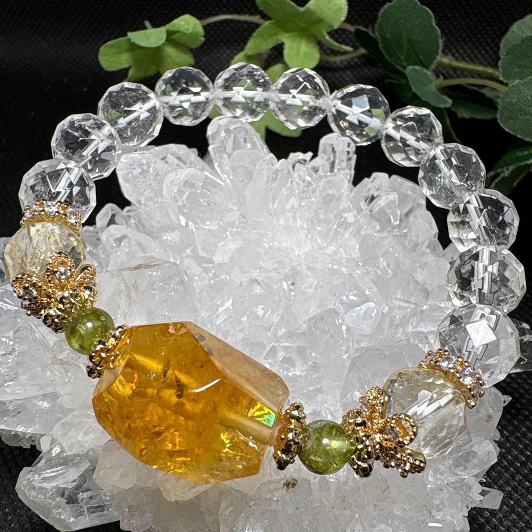 ＊野村早代様お取置き10/20＊ハニーシトリン　虹　レモンシトリン　ペリドット