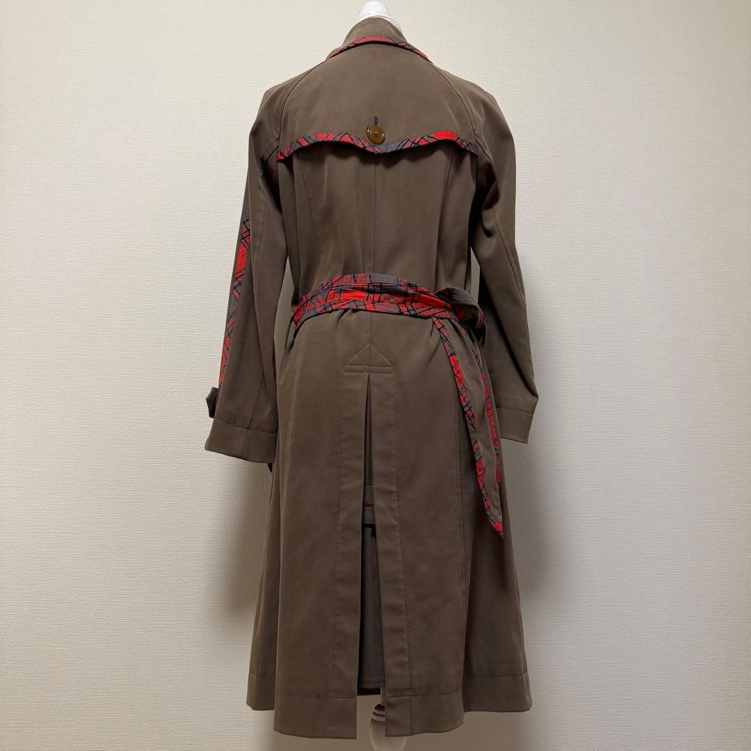 ヴィヴィアンウエストウッド　トレンチコート　カーキ　ランダムチェック　ベルト　M