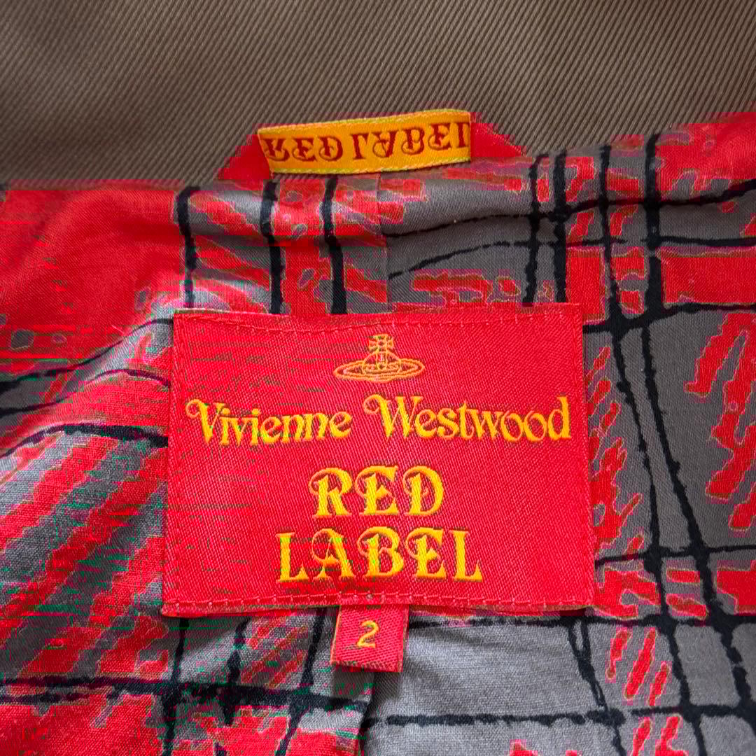 ヴィヴィアンウエストウッド　トレンチコート　カーキ　ランダムチェック　ベルト　M