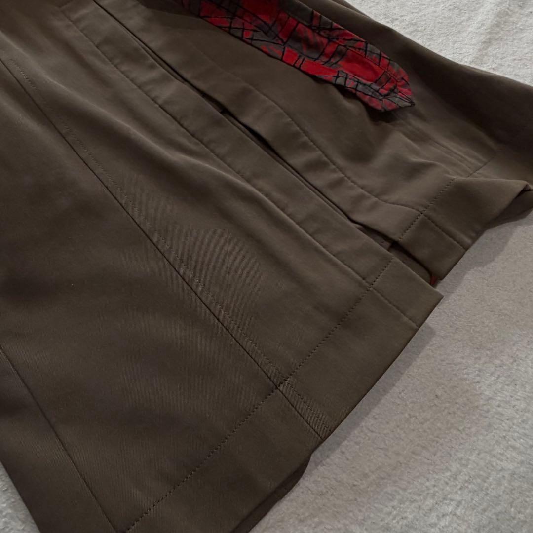 ヴィヴィアンウエストウッド　トレンチコート　カーキ　ランダムチェック　ベルト　M