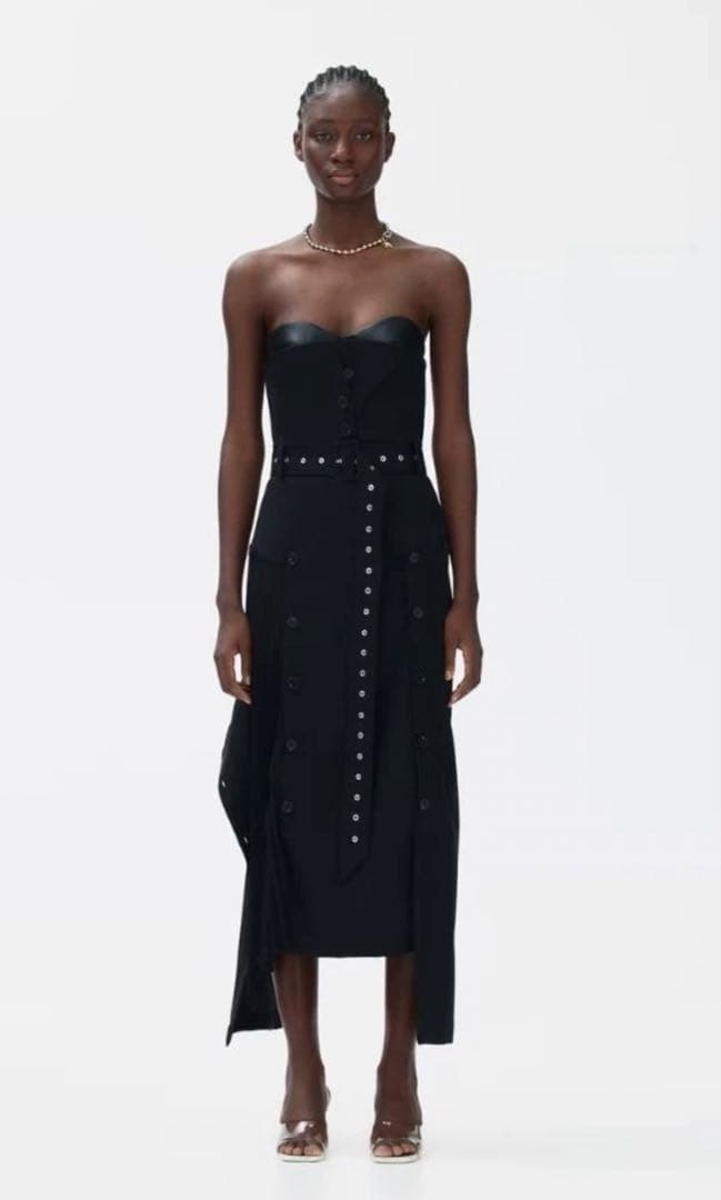  × rokh レザーブラ付きワンピース 完売品