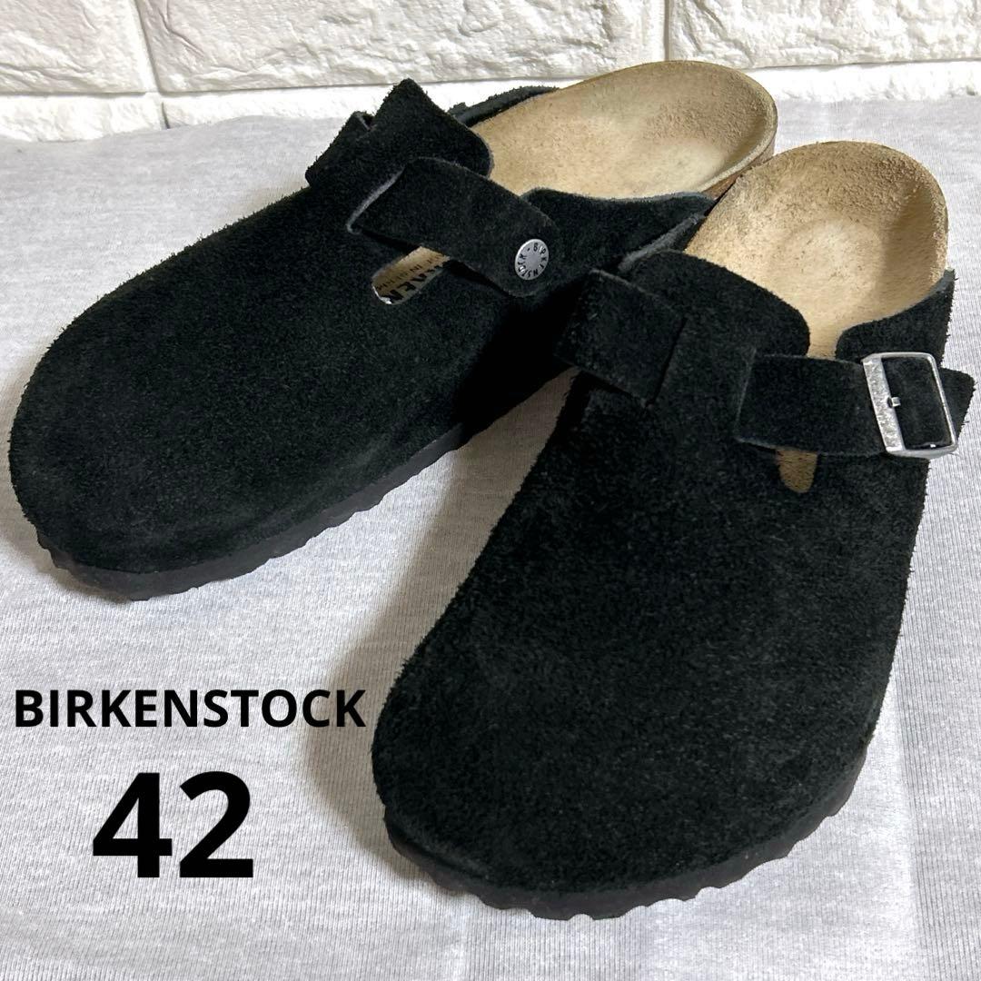 ビルケンシュトック ボストン スエード サンダル ブラック 黒42
