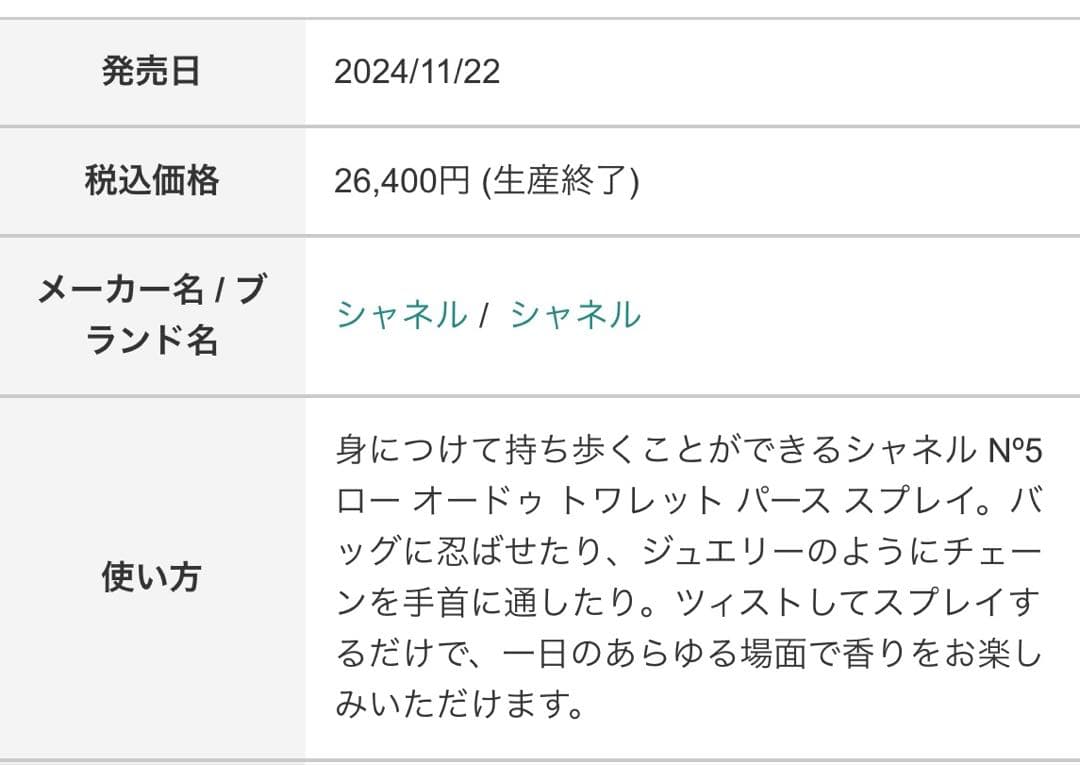 シャネルNo5 ロー　オードゥ　トワレット　パース　スプレー　チャームチェーン付