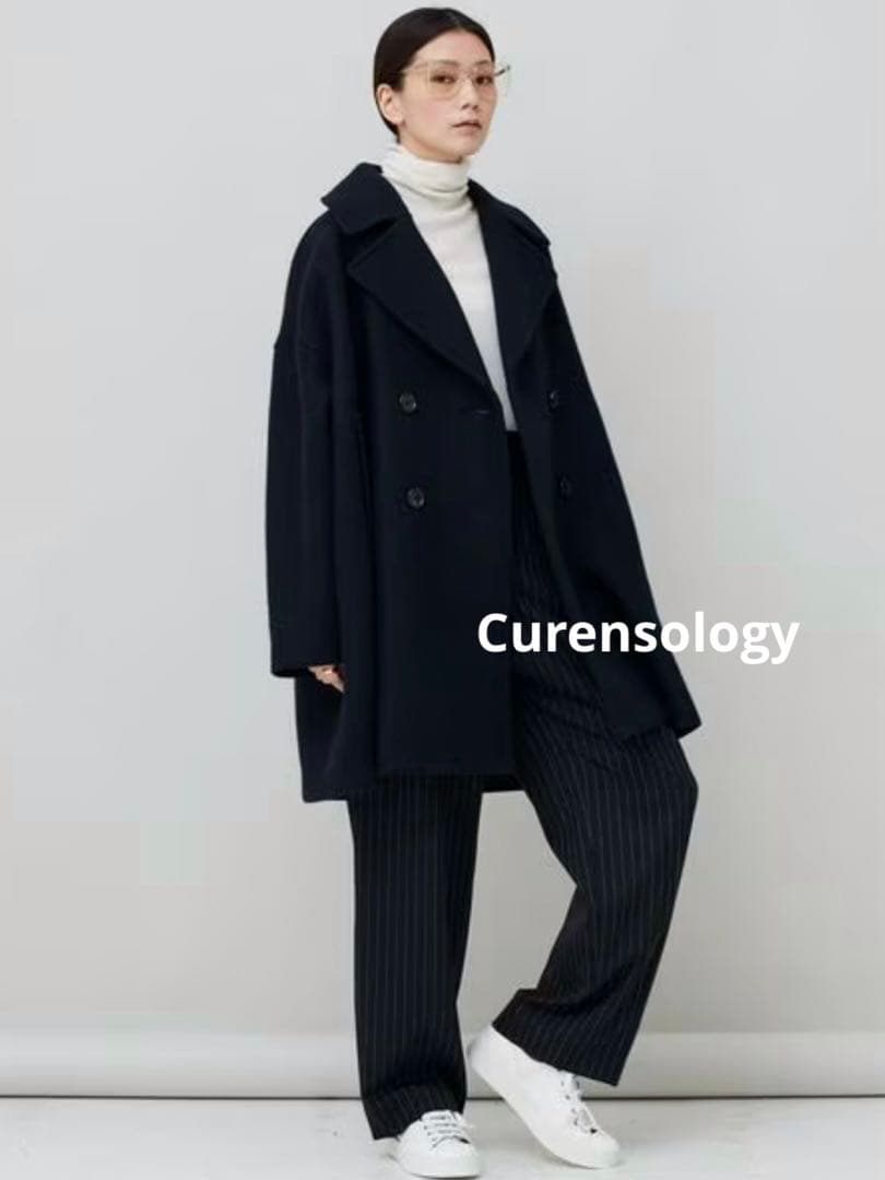 カレンソロジー メルトンオーバーピーコート ネイビー 36