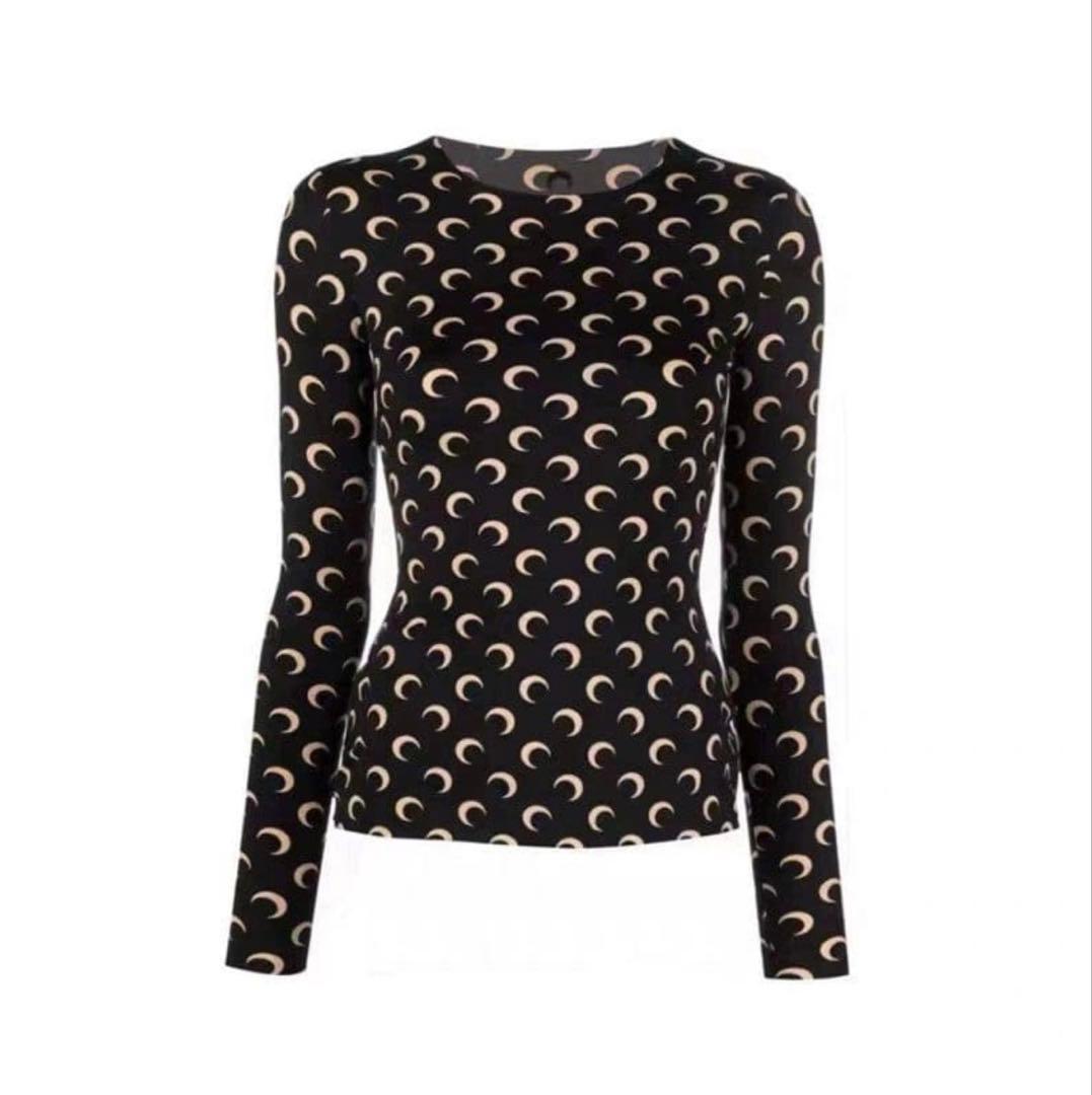 MARINE SERRE マリーンセル Tシャツ 長袖 ブラックM