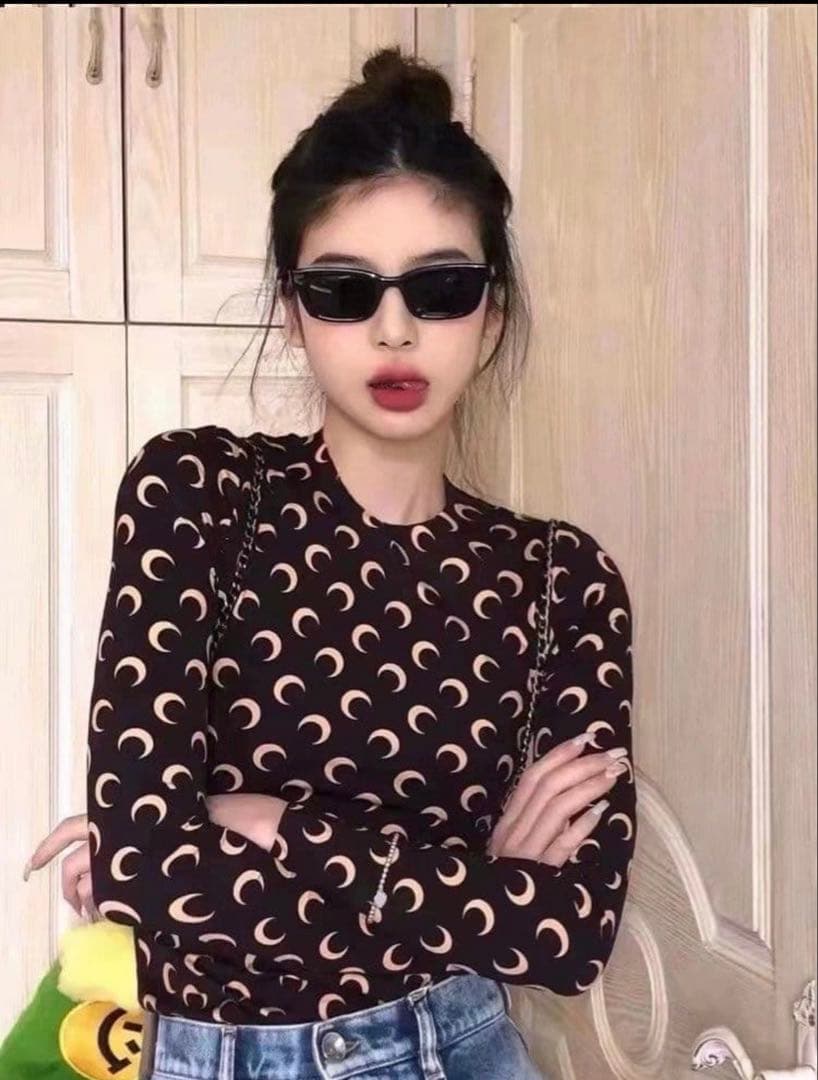 MARINE SERRE マリーンセル Tシャツ 長袖 ブラックM