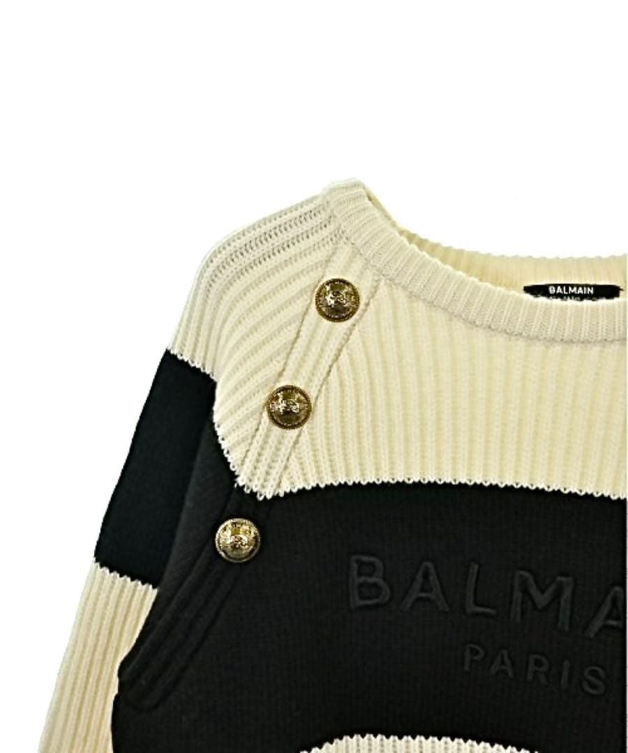 BALMAIN バルマン ロゴ 金ボタン ニット 14A 大人もＯＫ