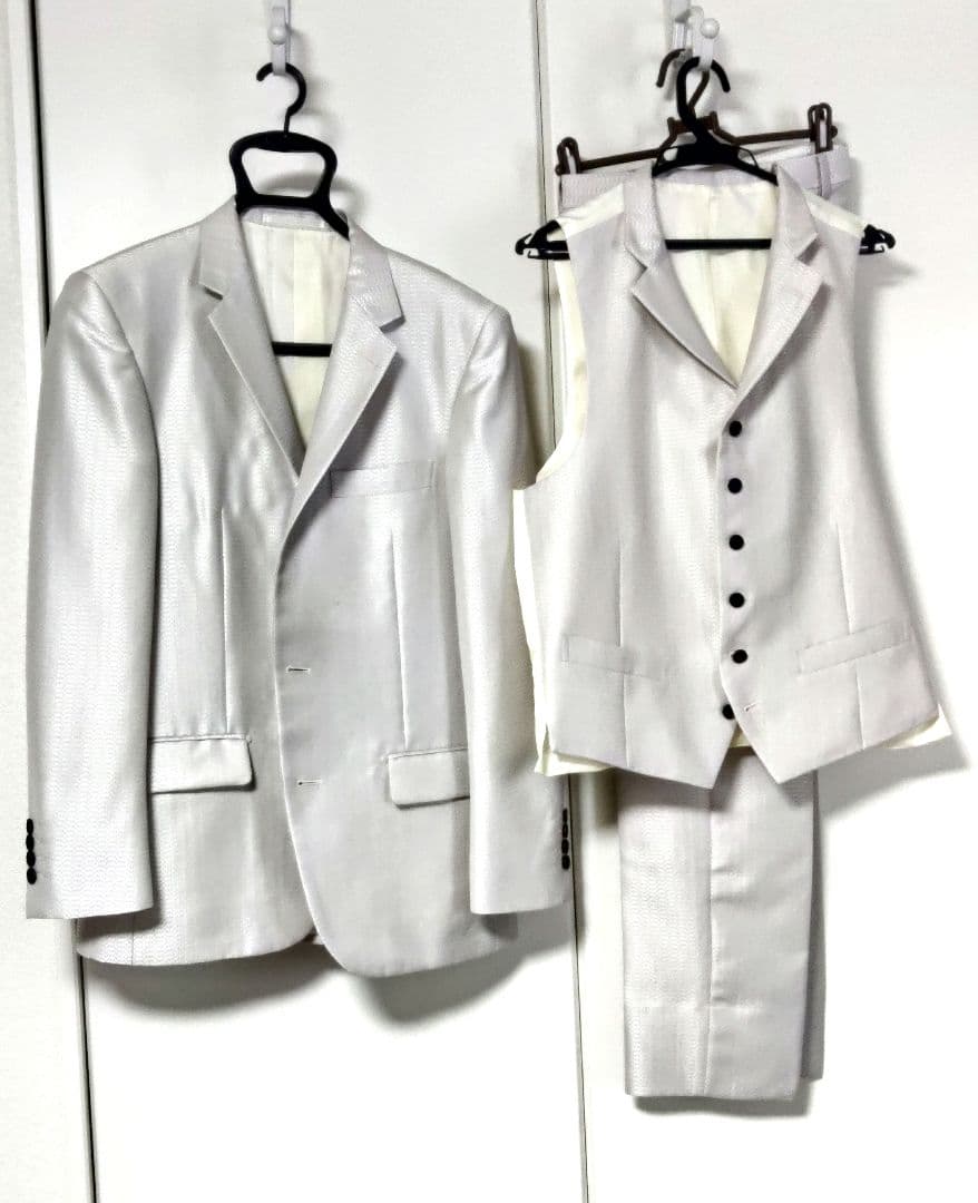 メンズティノラス ホワイト スリーピーススーツセット Mサイズ