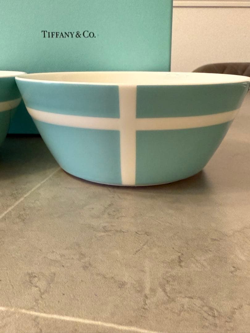 本日限定値下げ‼️ティファニー　ボウル　お皿　ブルー　ボックス　リボン